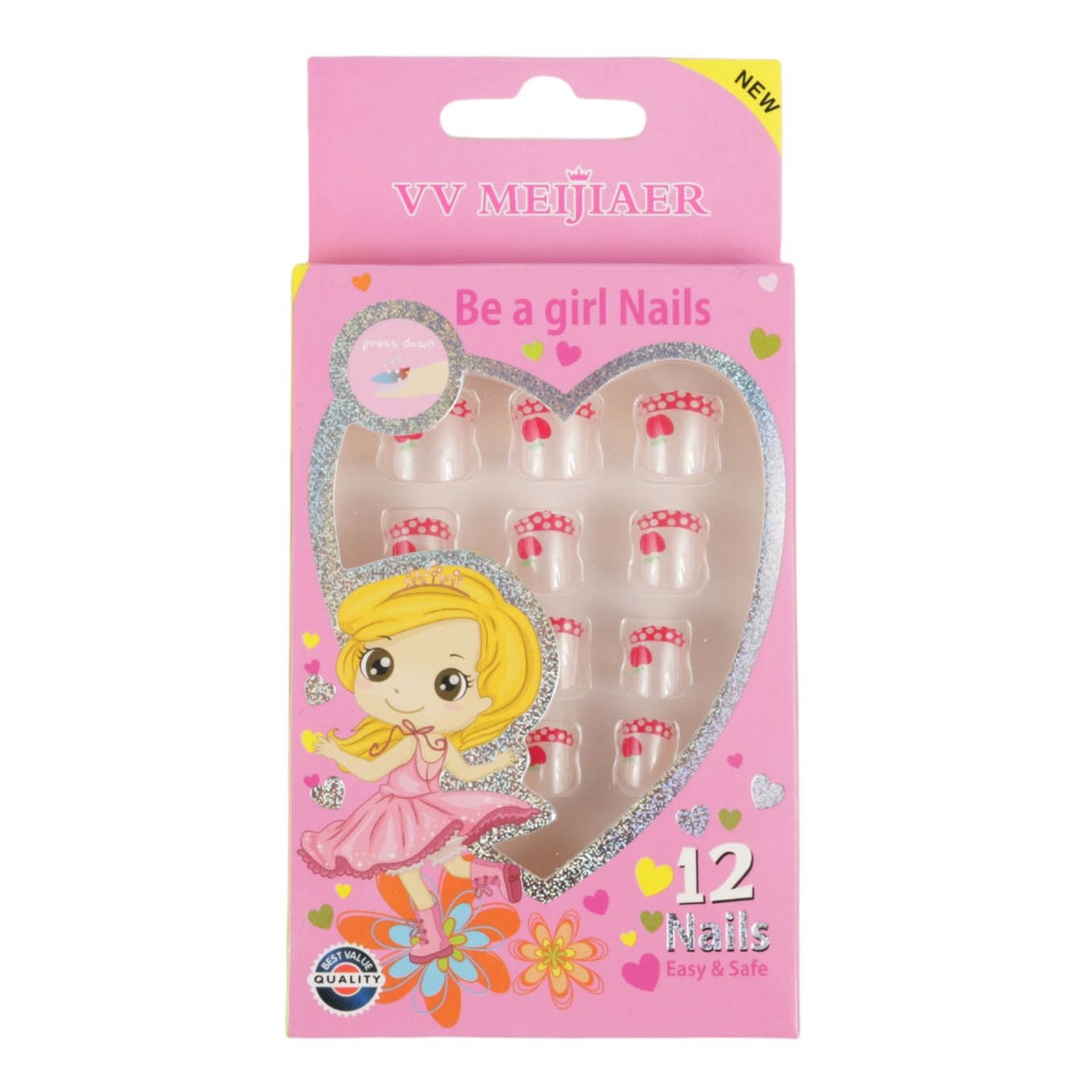 Set 12 Unghii False pentru Copii, 12 Merisoare Rosii fotografia produsului