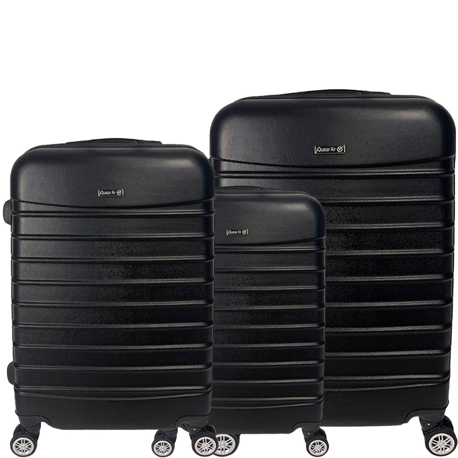 Set 3 trolere, Quasar & Co.&reg;, Model Compatible Air, ABS, negru, Mic/Mediu/Mare fotografia produsului View 3 L