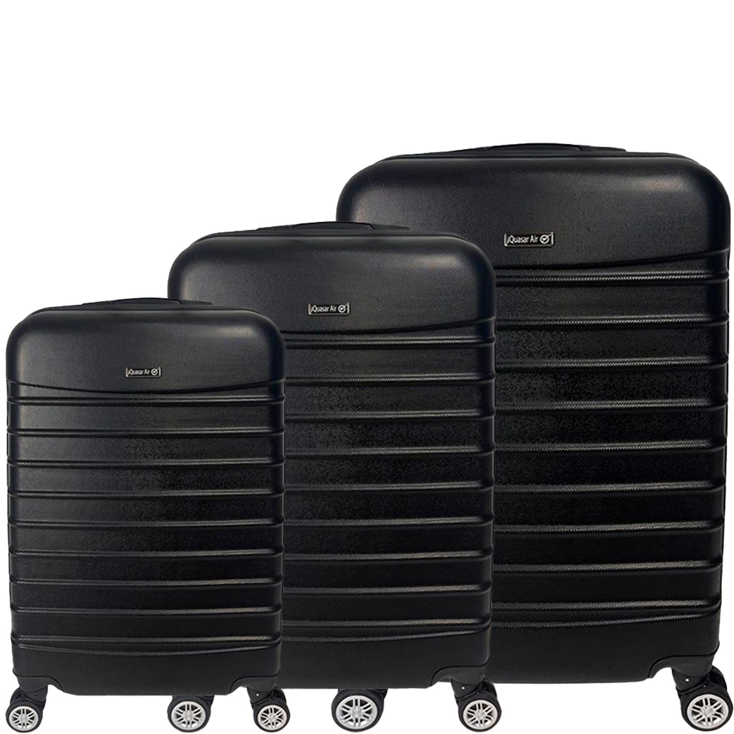 Set 3 trolere, Quasar & Co.&reg;, Model Compatible Air, ABS, negru, Mic/Mediu/Mare fotografia produsului View 2 L