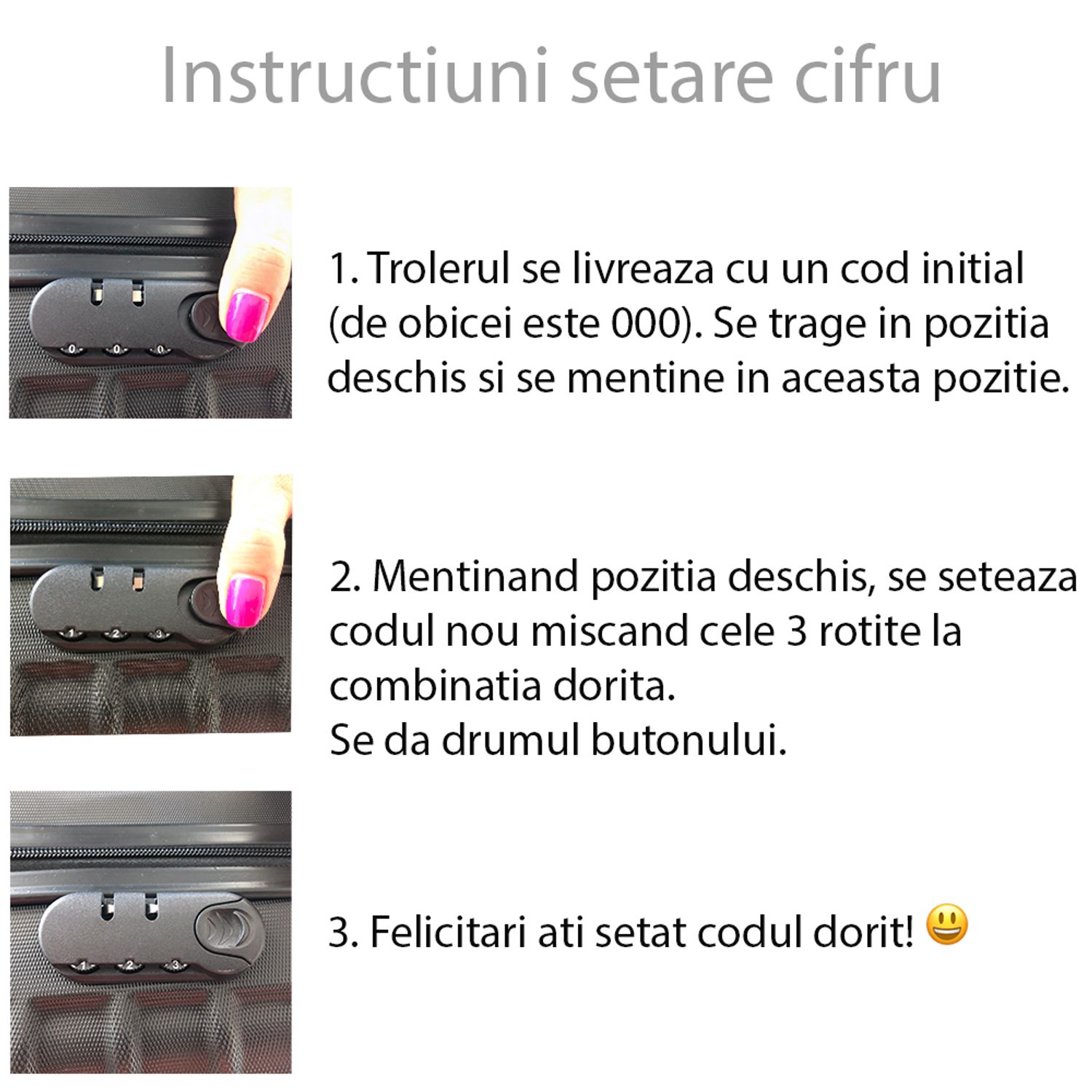 Set 2 trolere, Quasar & Co.&reg;, Model Compatible Air, ABS, negru, Mic/Mediu fotografia produsului View 17 L
