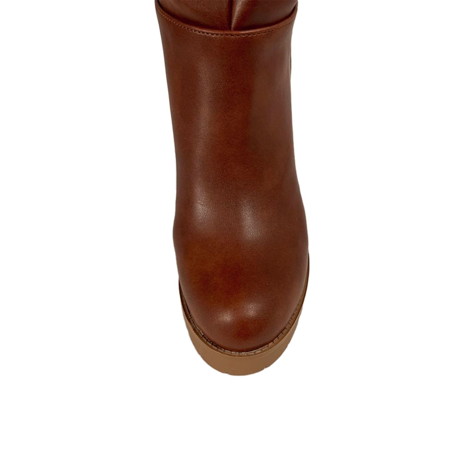 Cizme dama, YDA Collezione, model Cora, varf rotund, piele ecologica, 32 cm inaltime, toc 9,5 cm, marimea 38, maro fotografia produsului View 4 L