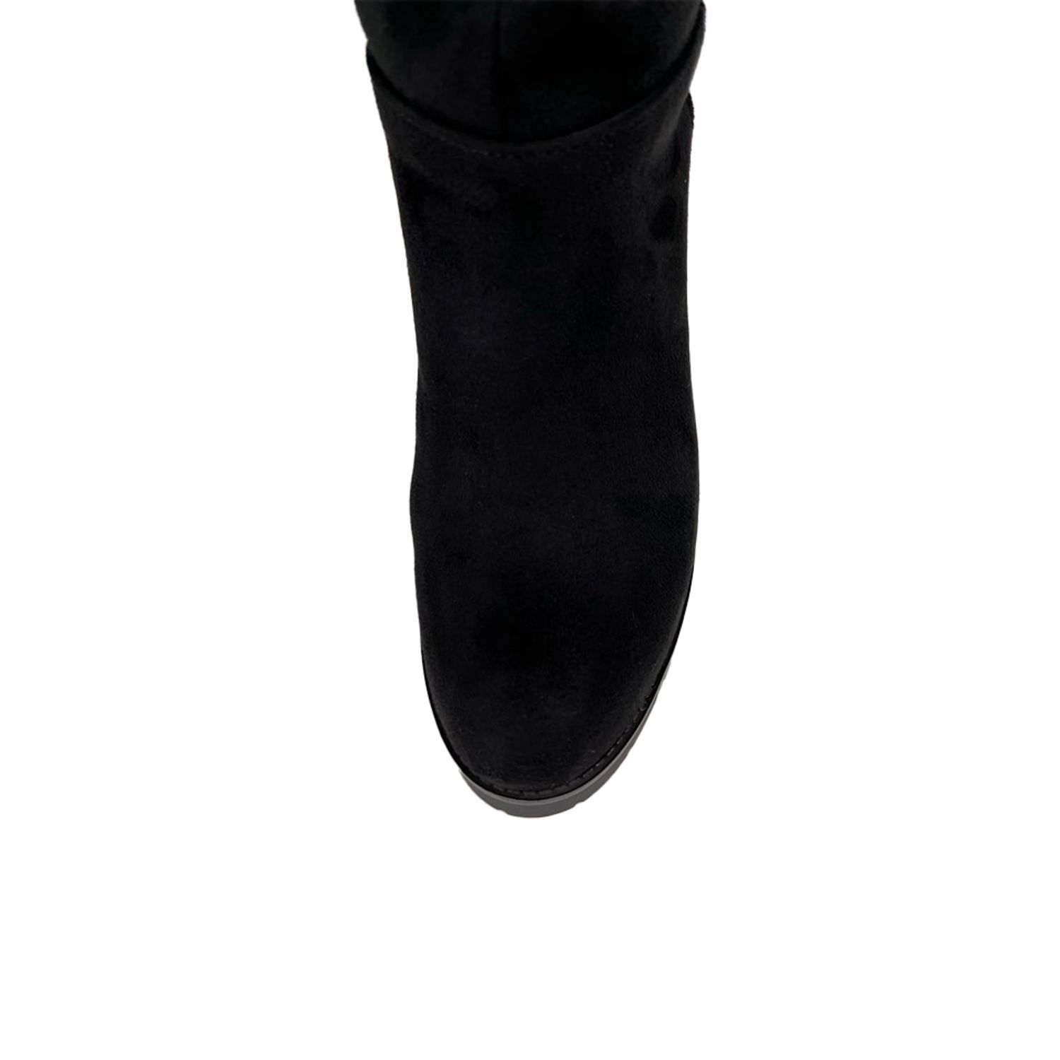Cizme dama, YDA Collezione, model Cora, varf rotund, piele intoarsa ecologica, 32 cm inaltime, toc 9,5 cm, marimea 39, negru mat fotografia produsului View 4 L