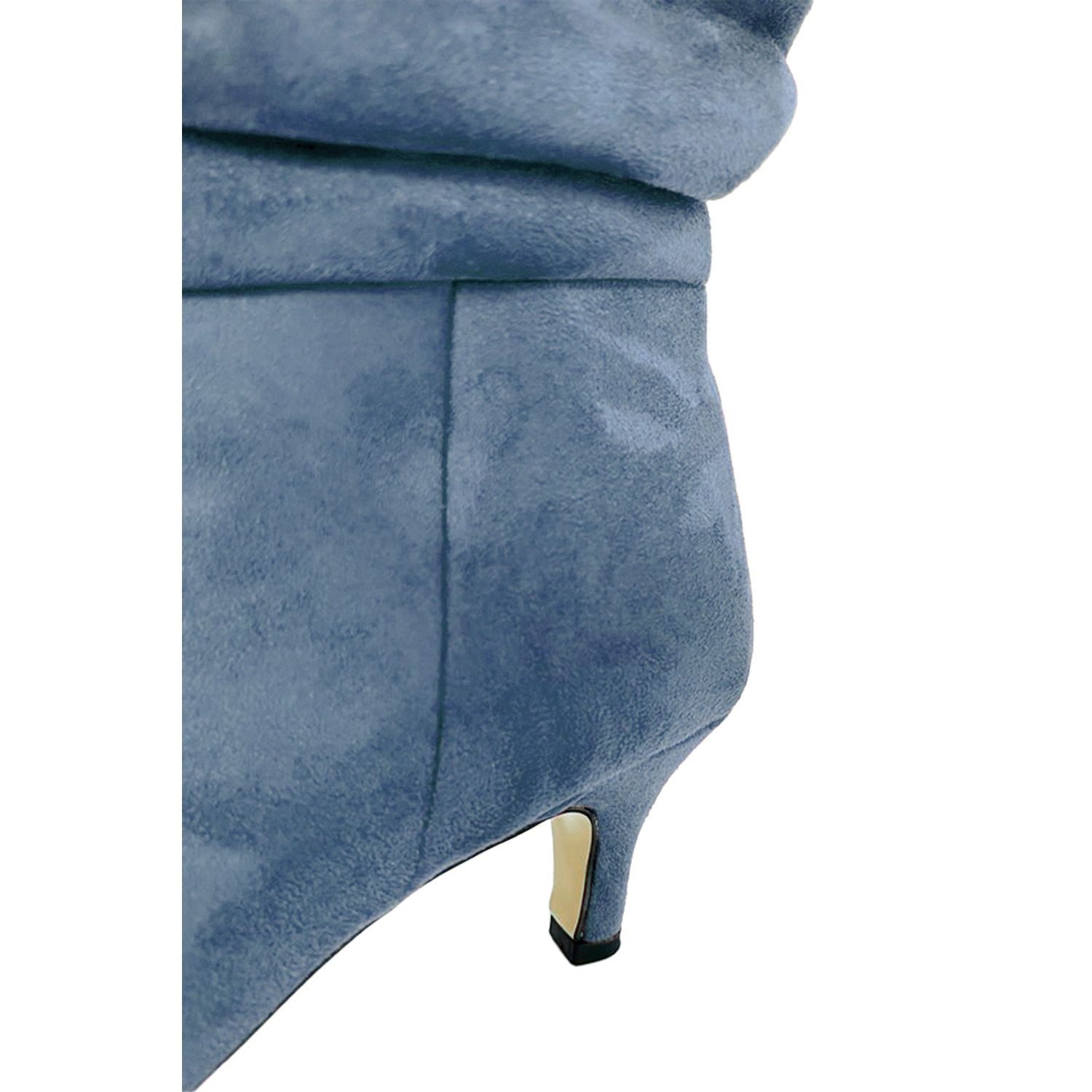 Cizme dama, YDA Collezione, model Laura, varf ascutit, piele intoarsa ecologica, 44 cm inaltime, toc 6 cm, marime 39, bleu fotografia produsului View 6 L