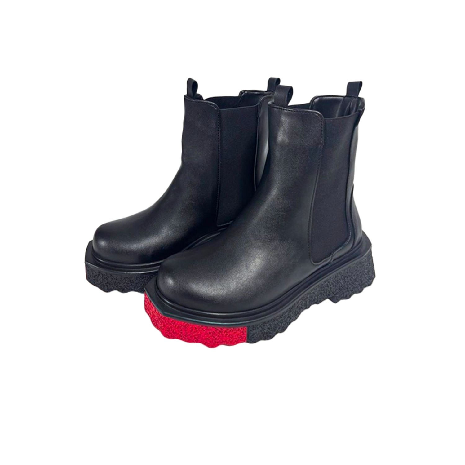 Ghete dama, YDA Collezione, model Roxi, varf rotund, cu elastic, talpa contrast, piele ecologica, 19,5 cm - 5949491003297 fotografia produsului View 6 L