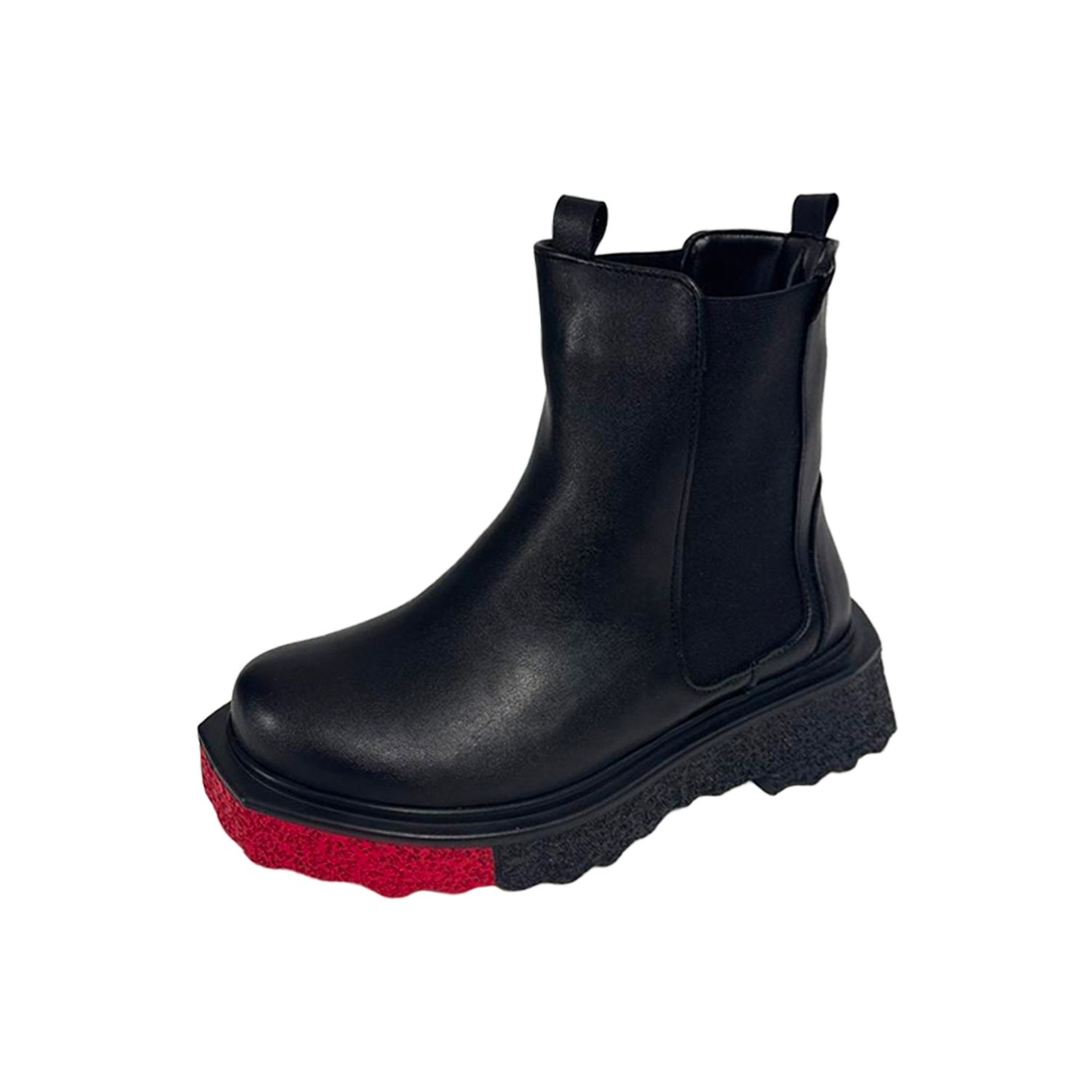 Ghete dama, YDA Collezione, model Roxi, varf rotund, cu elastic, talpa contrast, piele ecologica, 19,5 cm - 5949491003297 fotografia produsului