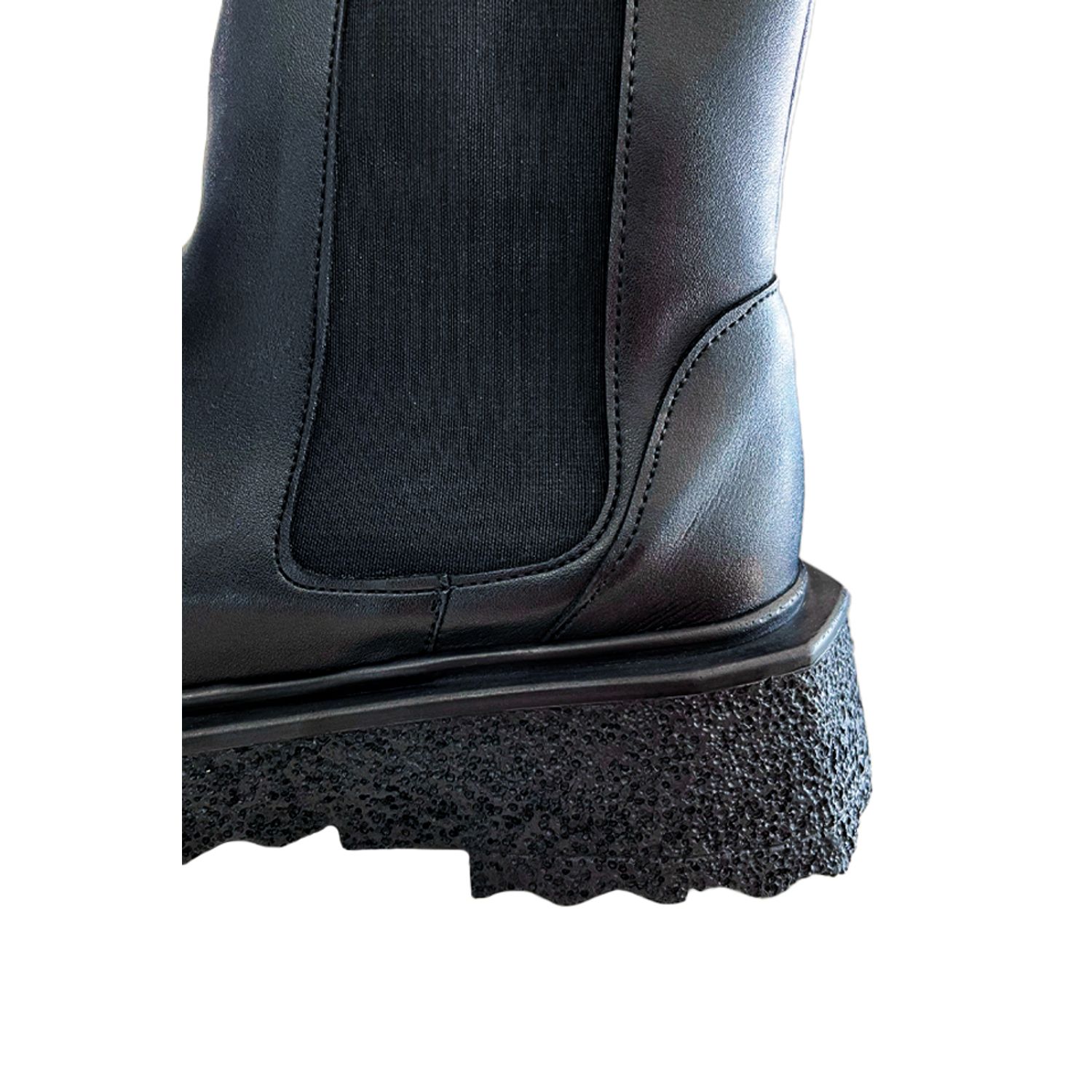 Ghete dama, YDA Collezione, model Roxi, varf rotund, cu elastic, talpa contrast, piele ecologica, 19,5 cm - 5949491003297 fotografia produsului View 4 L