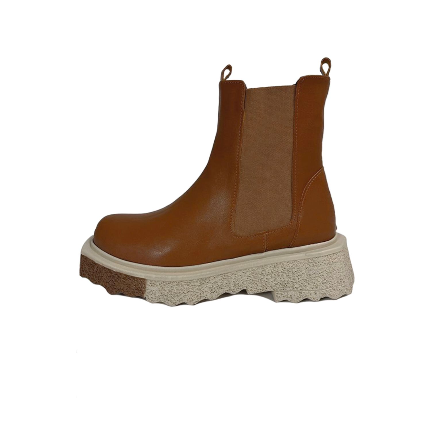 Ghete dama, YDA Collezione, model Roxi, varf rotund, cu elastic, talpa contrast, piele ecologica, 19,5 cm - 5949491003341 fotografia produsului View 2 L