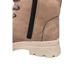 Ghete dama, YDA Collezione, model Ina, varf rotund, cu siret si fermoar, piele intoarsa ecologica, 20 cm inaltime, marimea 40, bej fotografia produsului View 5 S