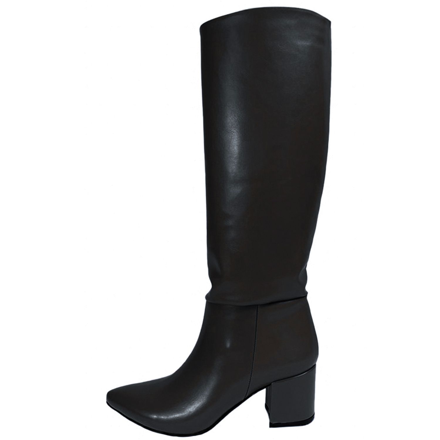 Cizme dama, YDA Collezione, model Mara, varf ascutit, piele ecologica, 47 cm inaltime, toc 6 cm, marime 38, negru fotografia produsului View 3 L