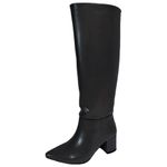 Cizme dama, YDA Collezione, model Mara, varf ascutit, piele ecologica, 47 cm inaltime, toc 6 cm, marime 38, negru fotografia produsului