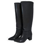 Cizme dama, YDA Collezione, model Mara, varf ascutit, piele ecologica, 47 cm inaltime, toc 6 cm, marime 38, negru fotografia produsului View 4 S