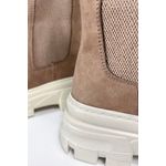 Ghete dama, YDA Collezione, model Delia, varf rotund, cu elastic, piele intoarsa ecologica, 21 cm inaltime, marimea 36, bej fotografia produsului View 6 S