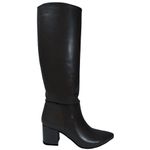 Cizme dama, YDA Collezione, model Mara, varf ascutit, piele ecologica, 47 cm inaltime, toc 6 cm, marime 38, negru fotografia produsului View 2 S