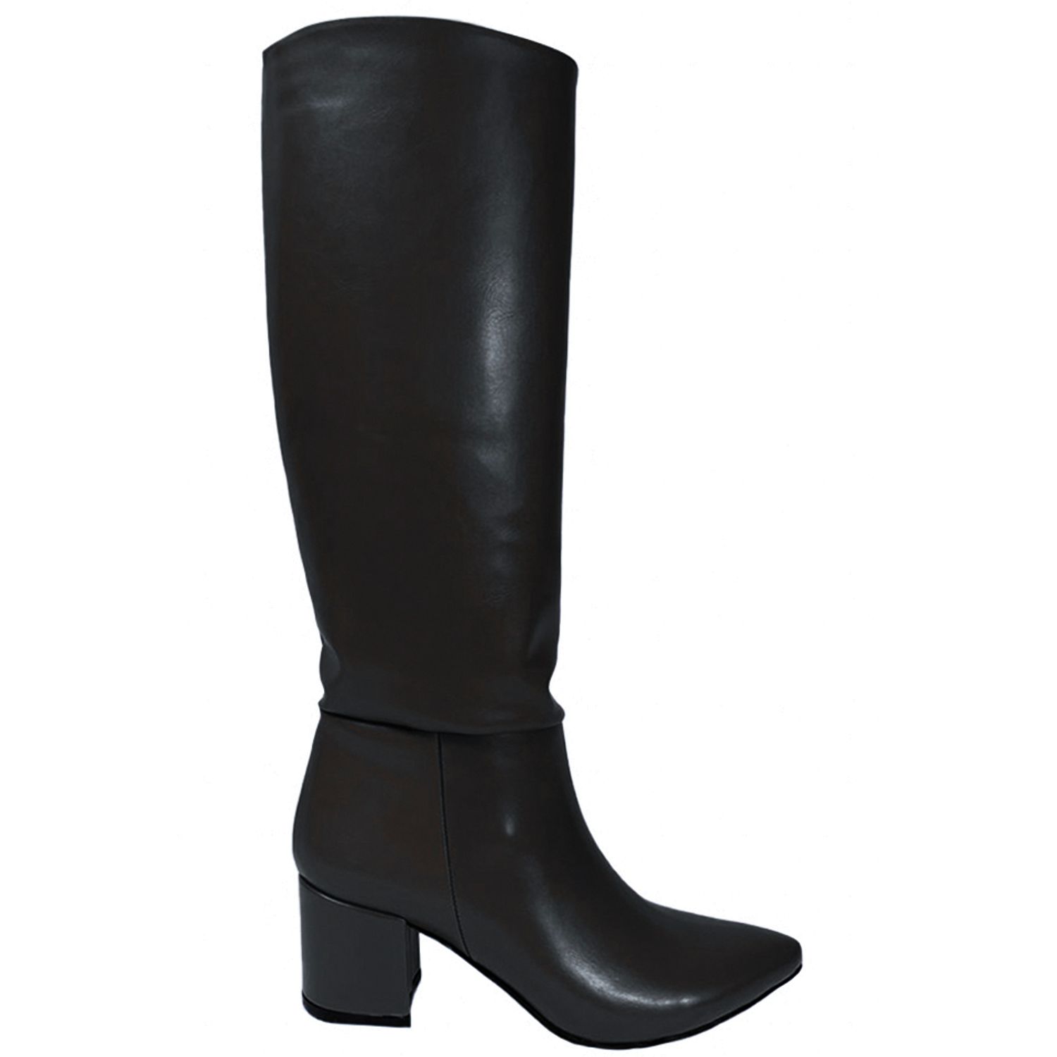 Cizme dama, YDA Collezione, model Mara, varf ascutit, piele ecologica, 47 cm inaltime, toc 6 cm, marime 40, negru fotografia produsului View 2 L