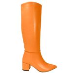 Cizme dama, YDA Collezione, model Mara, varf ascutit, piele ecologica, 47 cm inaltime, toc 6 cm, marime 38, portocaliu fotografia produsului View 4 S