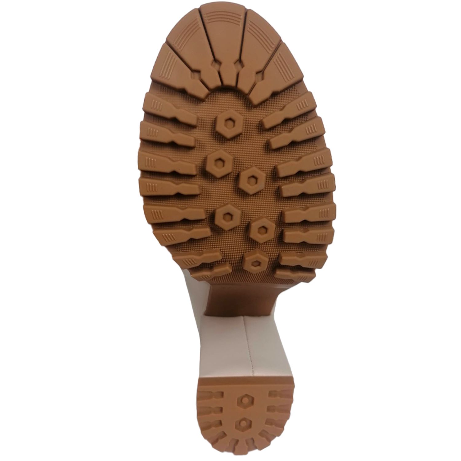 Cizme dama, YDA Collezione, model Anda, varf rotund, cu fermoar, piele ecologica, 48 cm inaltime, toc 9,5 cm, marimea 36, crem fotografia produsului View 3 L