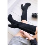 Cizme dama, YDA Collezione, model Anda, varf rotund, cu fermoar, piele intoarsa ecologica, 48 cm inaltime, toc 9,5 - 5949491002634 fotografia produsului View 6 S