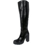 Cizme dama, YDA Collezione, model Anda, varf rotund, cu fermoar, piele ecologica lucioasa, 48 cm inaltime, toc 9,5 - 5949491002757 fotografia produsului