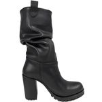 Cizme dama, YDA Collezione, model Cora, varf rotund, piele ecologica, 32 cm inaltime, toc 9,5 cm, marimea 36, negru fotografia produsului View 2 S