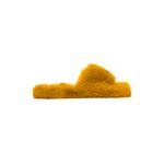 Papuci de casa dama, Quasar & Co.®, Model Fluffy, talpa groasa 2,8 cm, blana artificiala, marimea 40, galben mustar fotografia produsului View 2 S