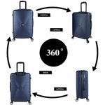 Set 3 trolere, Quasar & Co.&reg;, Model Air Circle, ABS, bleumarin, Mic/Mediu/Mare fotografia produsului View 11 S