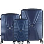 Set 3 trolere, Quasar & Co.&reg;, Model Air Circle, ABS, bleumarin, Mic/Mediu/Mare fotografia produsului View 3 S