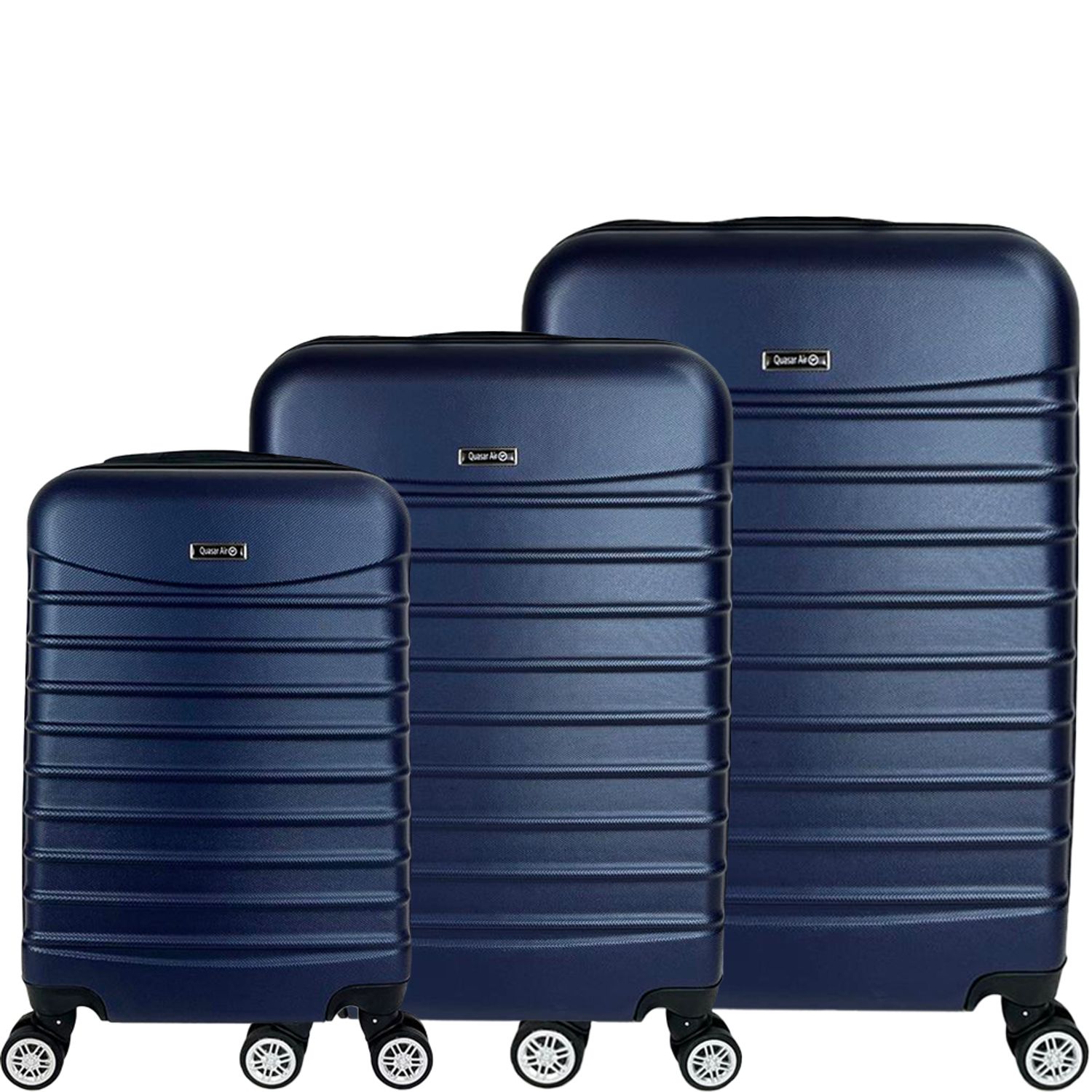 Set 3 trolere, Quasar & Co.&reg;, Model Compatible Air, ABS, bleumarin, Mic/Mediu/Mare fotografia produsului View 2 L