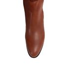 Cizme dama, YDA Collezione, model Oana, varf rotund, cu fermoar, piele ecologica, 42 cm inaltime, toc 6,5 cm, marimea 38, maro fotografia produsului View 3 S