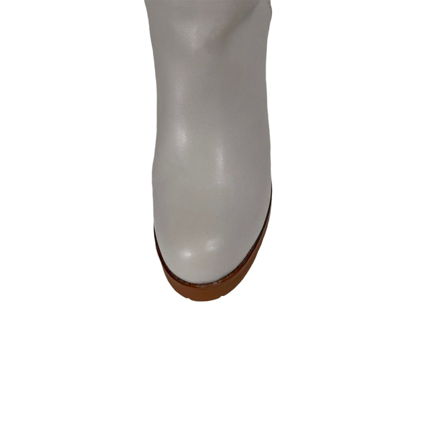 Cizme dama, YDA Collezione, model Cora, varf rotund, piele ecologica, 32 cm inaltime, toc 9,5 cm, marimea 36, crem fotografia produsului View 4 L