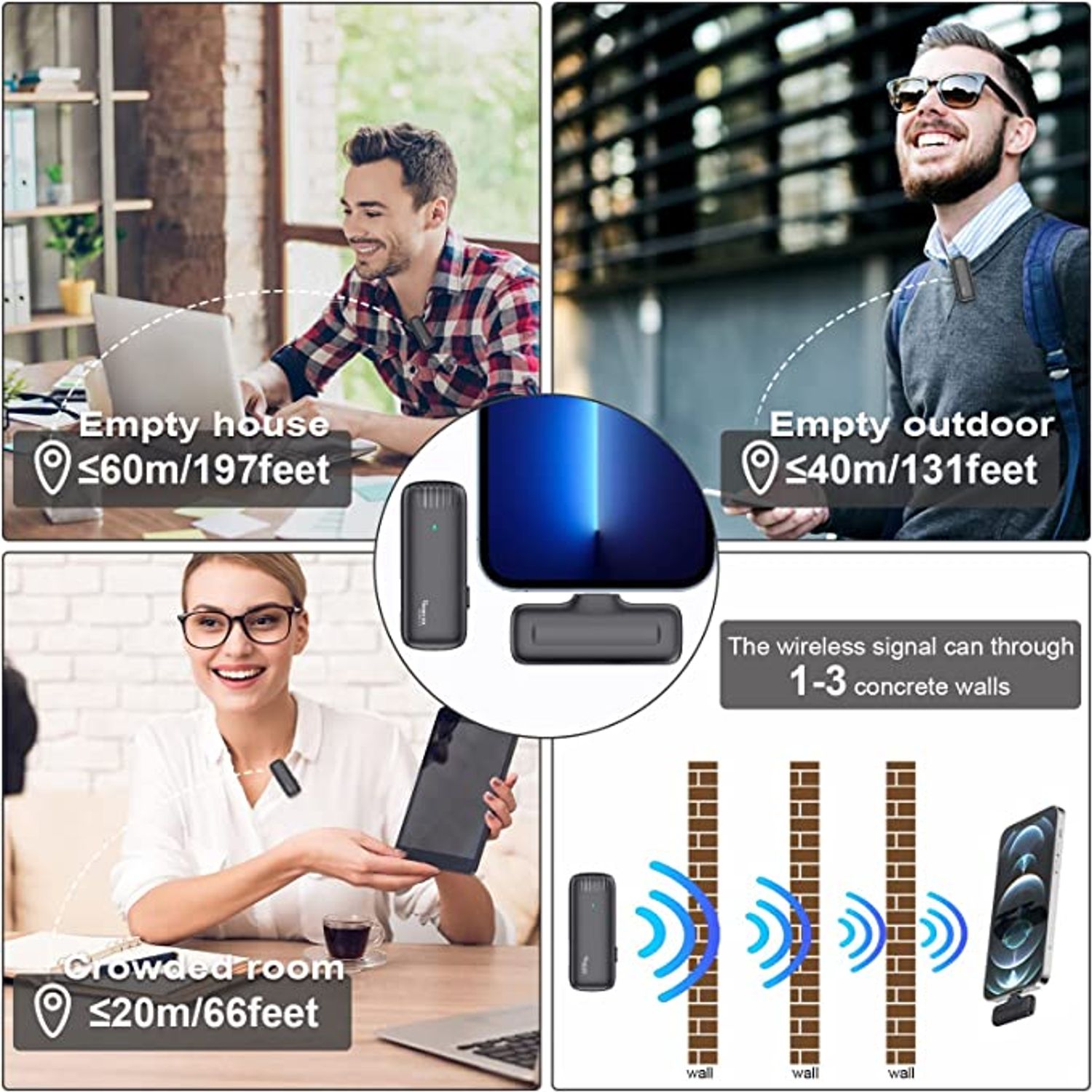 Set 2 microfoane profesionale lavaliera, Qyntech&reg;, GE-34 fotografia produsului View 6 L