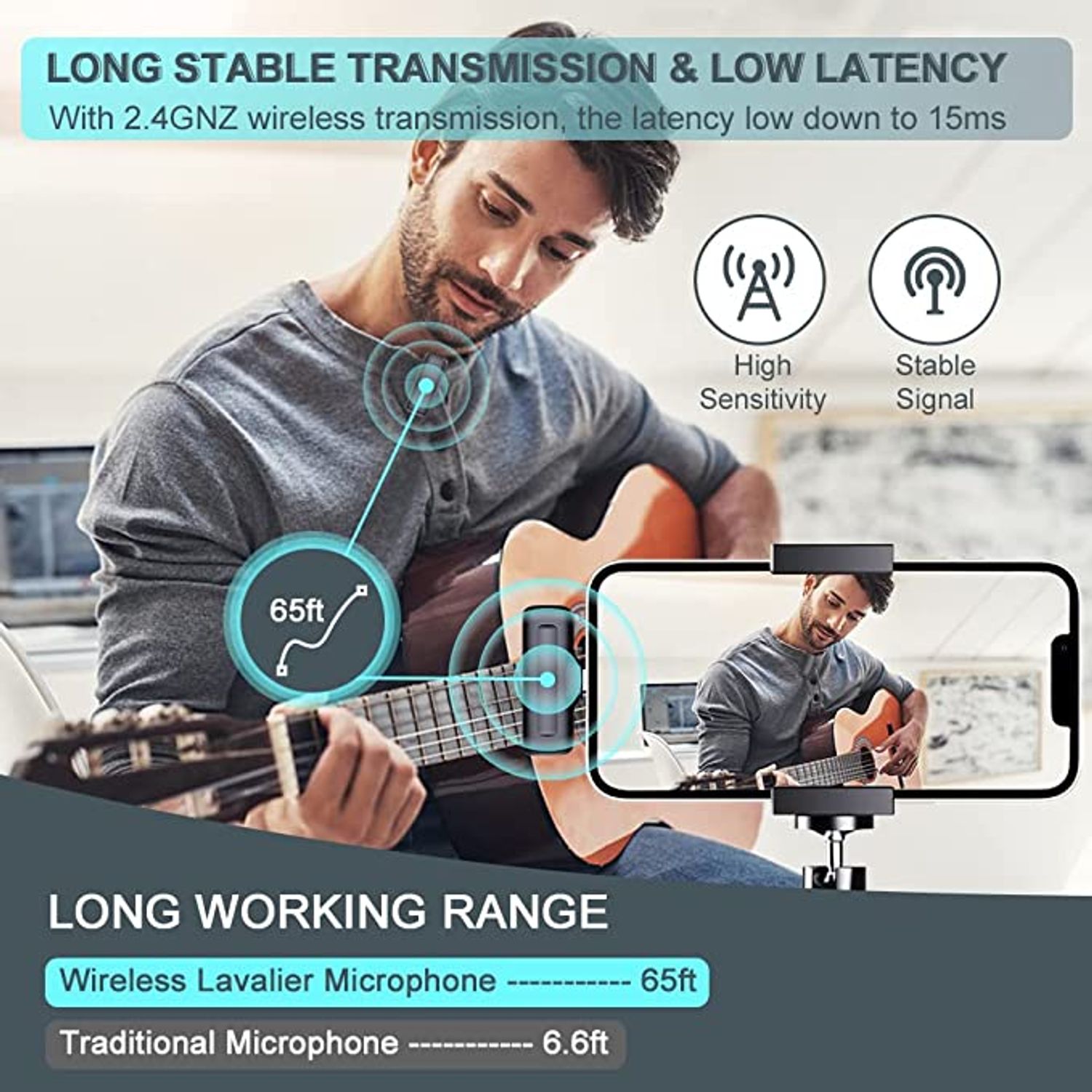 Set 2 microfoane profesionale lavaliera, Qyntech&reg;, GE-33 fotografia produsului View 3 L