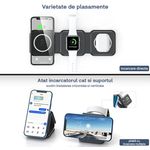 Incarcator wireless magnetic pliabil 3in1, Qyntech, negru fotografia produsului View 4 S