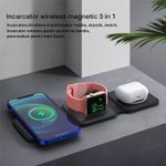 Incarcator wireless magnetic pliabil 3in1, Qyntech, negru fotografia produsului View 6 S