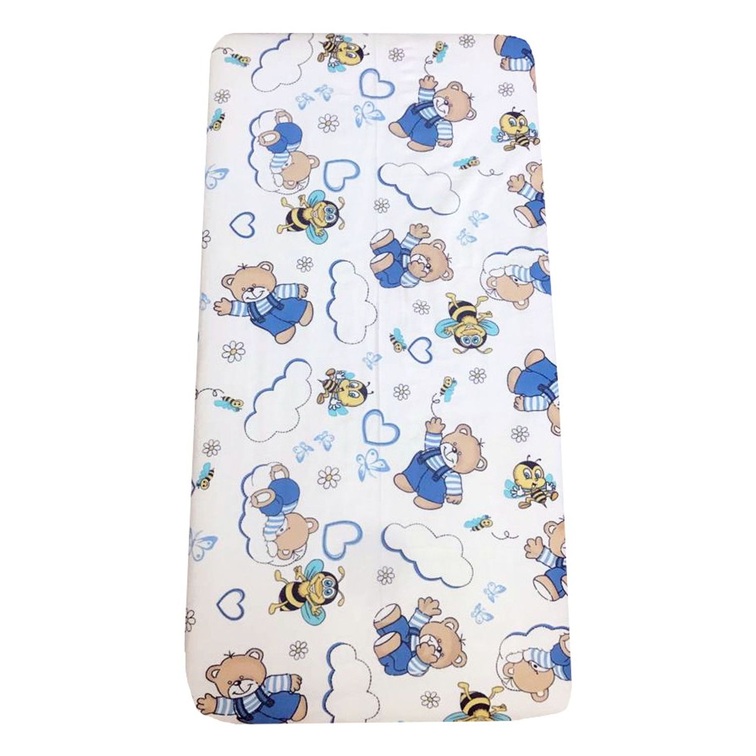 Cearsaf din finet 120x60 cm Deseda Alb-albastru fotografia produsului