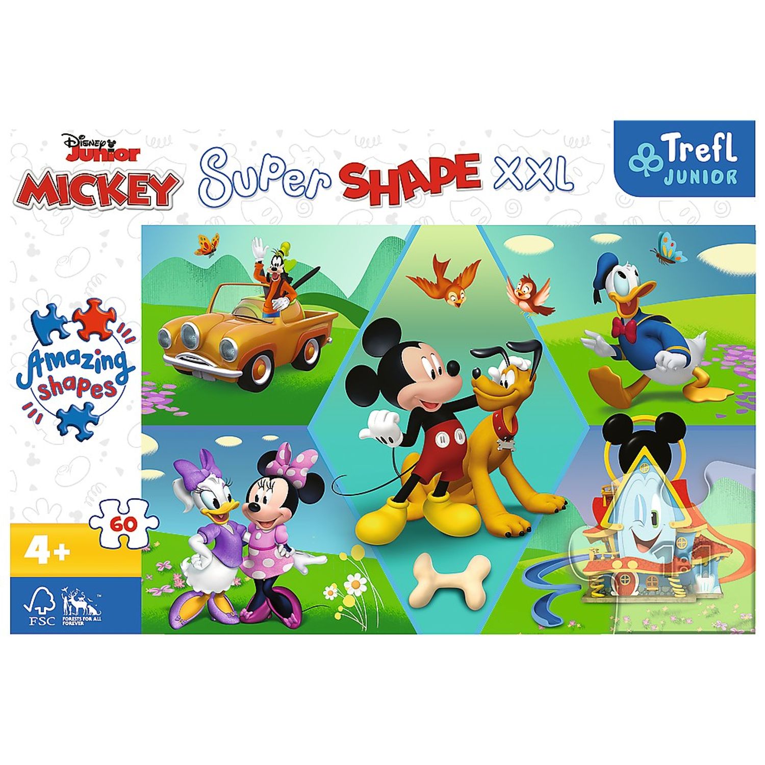 Puzzle Trefl Super Shape XXL - Mickey amuzantul, 60 piese fotografia produsului View 3 L