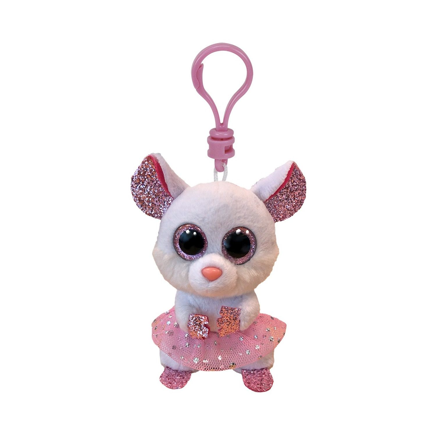 PLUS BRELOC TY 8.5CM BOOS NINA SORICEL DE BALERINA ALBA fotografia produsului