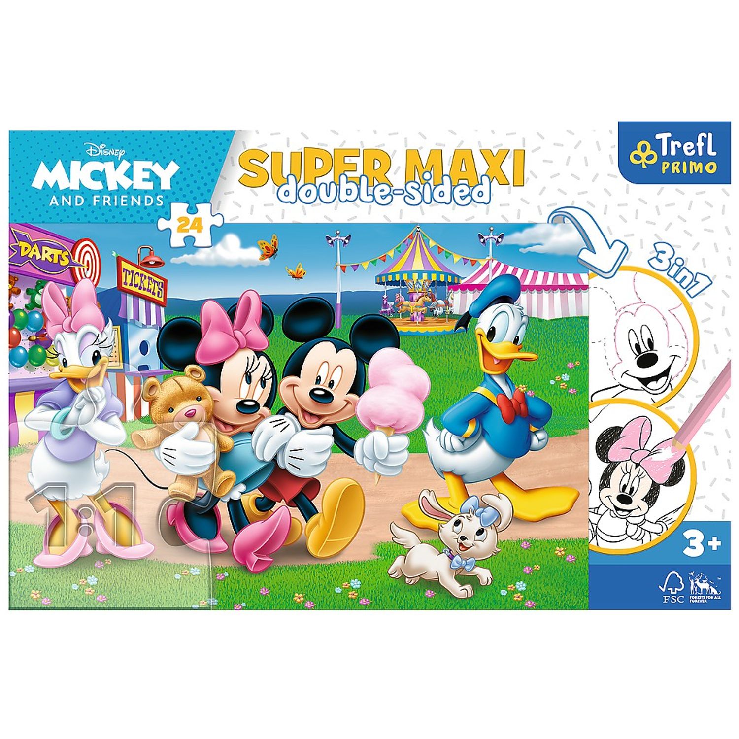 Puzzle Trefl Primo Super Maxi - Mickey la targ, 24 piese fotografia produsului View 4 L