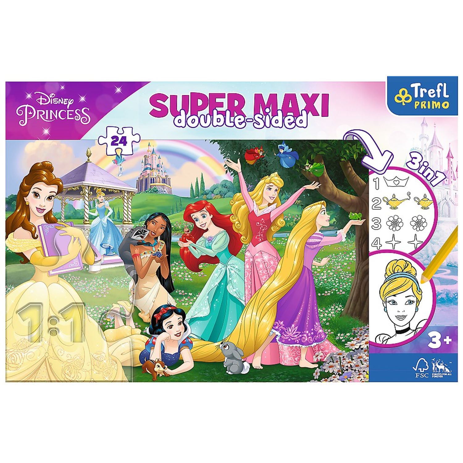 Puzzle Trefl Primo Super Maxi - Printesele fericite, 24 piese fotografia produsului View 4 L