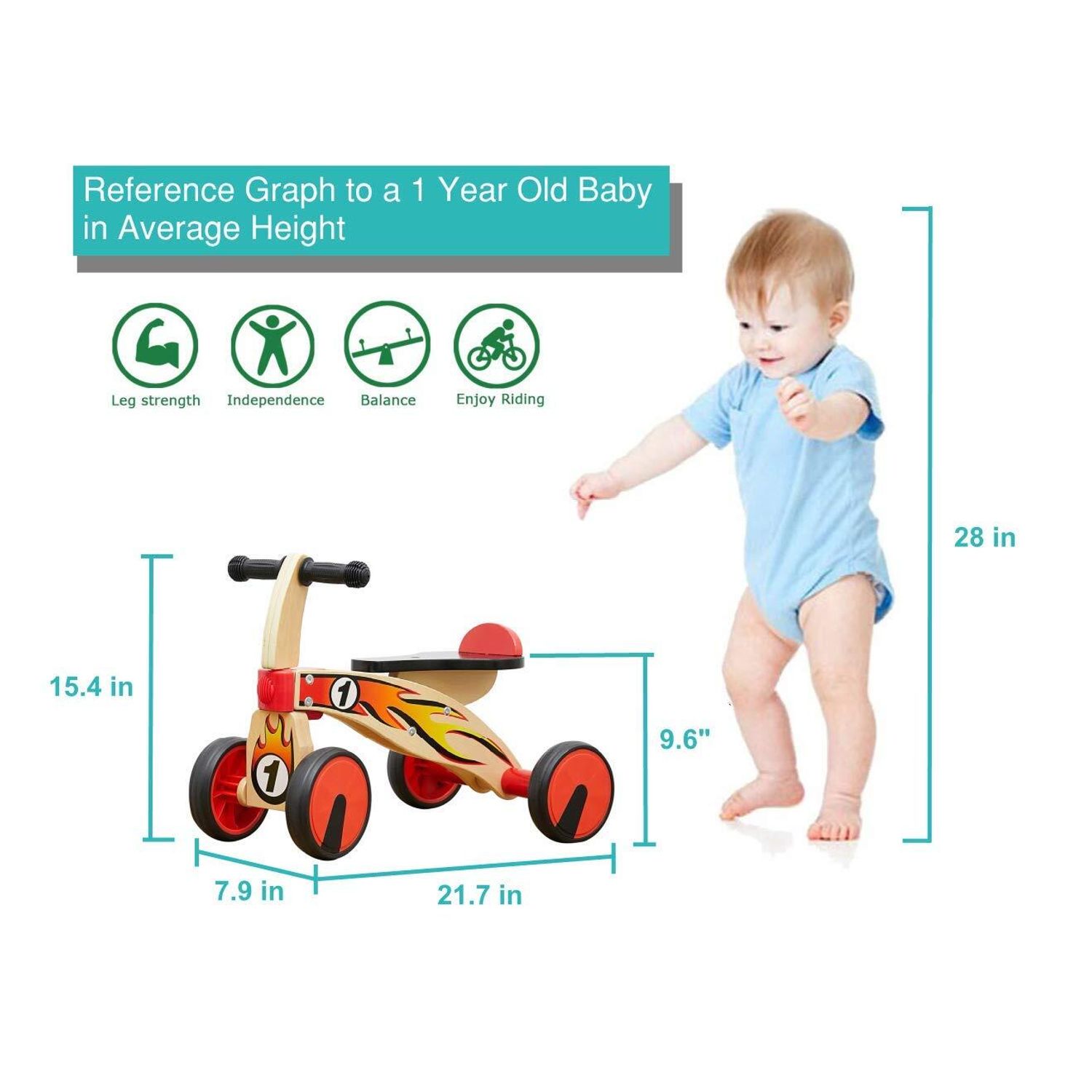 Bicicleta din lemn fara pedale fotografia produsului View 2 L
