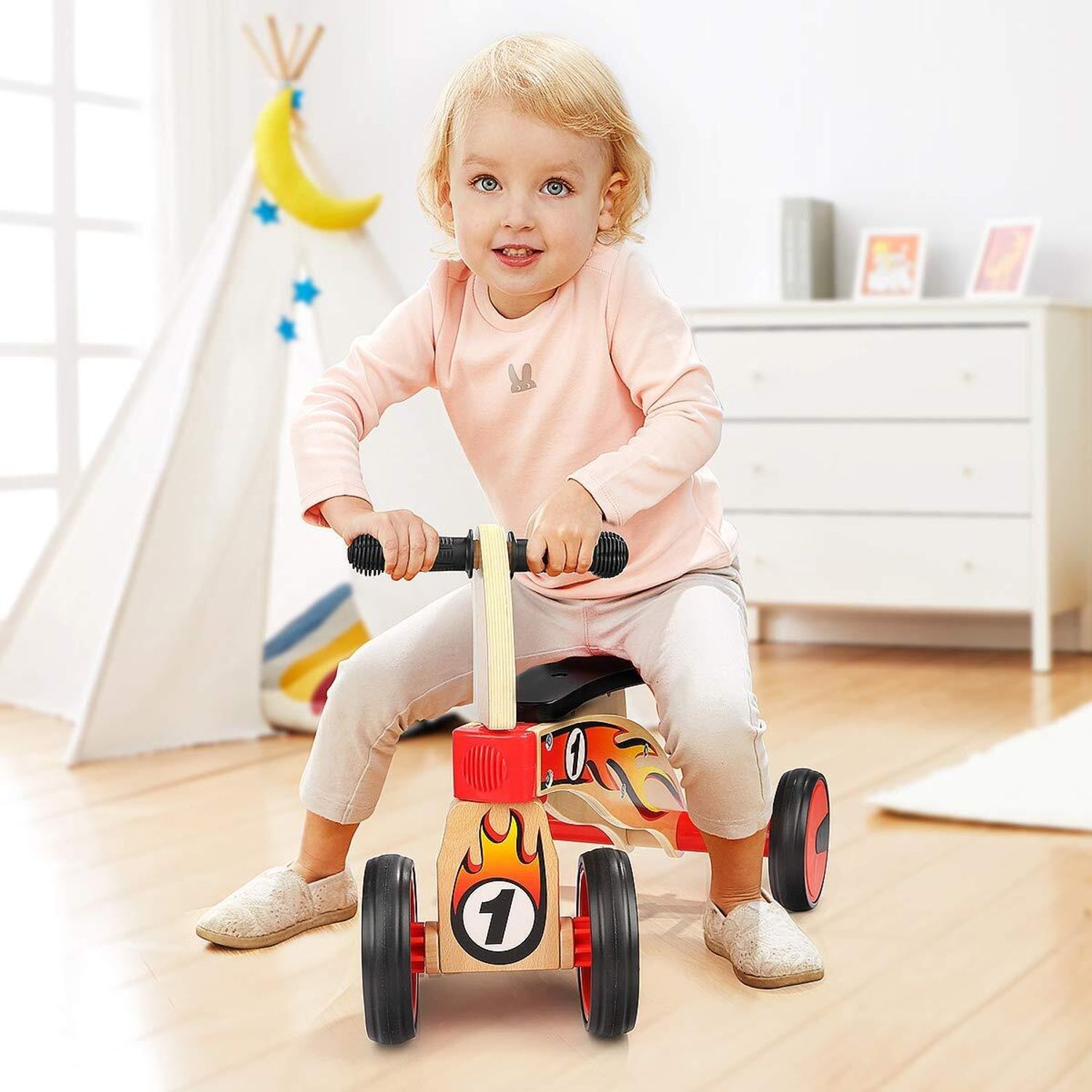 Bicicleta din lemn fara pedale fotografia produsului View 6 L