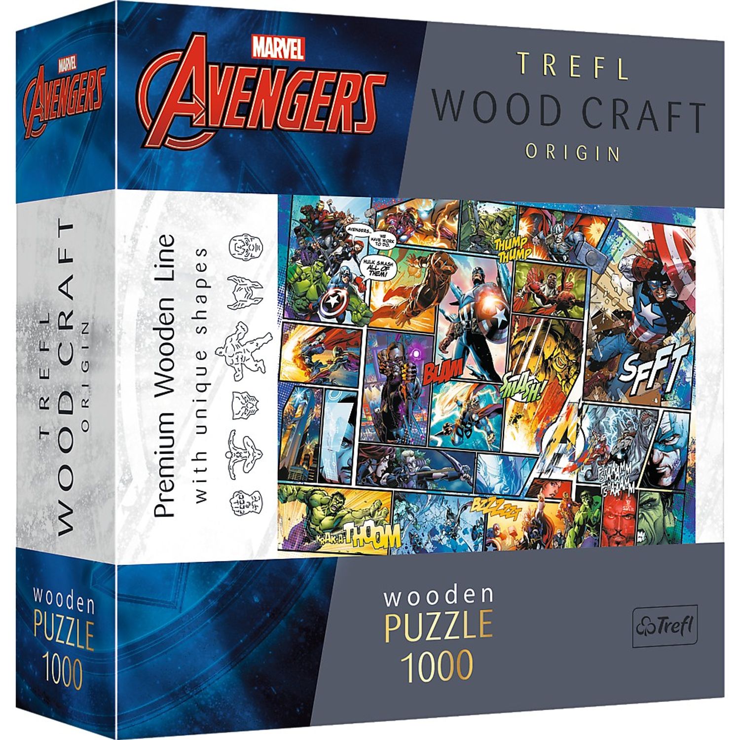 PUZZLE TREFL DIN LEMN 1000 PIESE MARVEL fotografia produsului