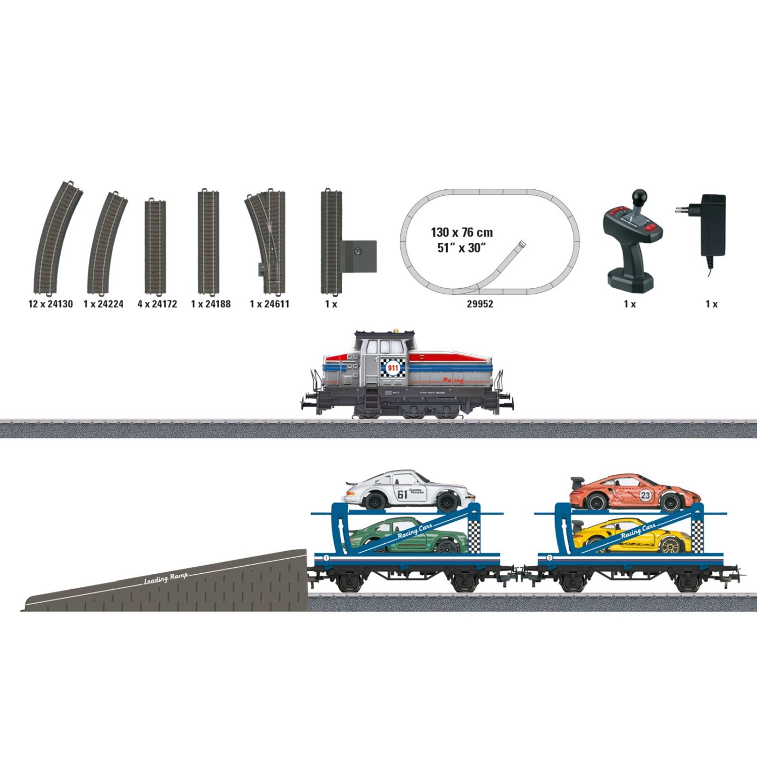 MARKLIN SET STARTER TREN TRANSPORTOR DE MASINI fotografia produsului View 2 L