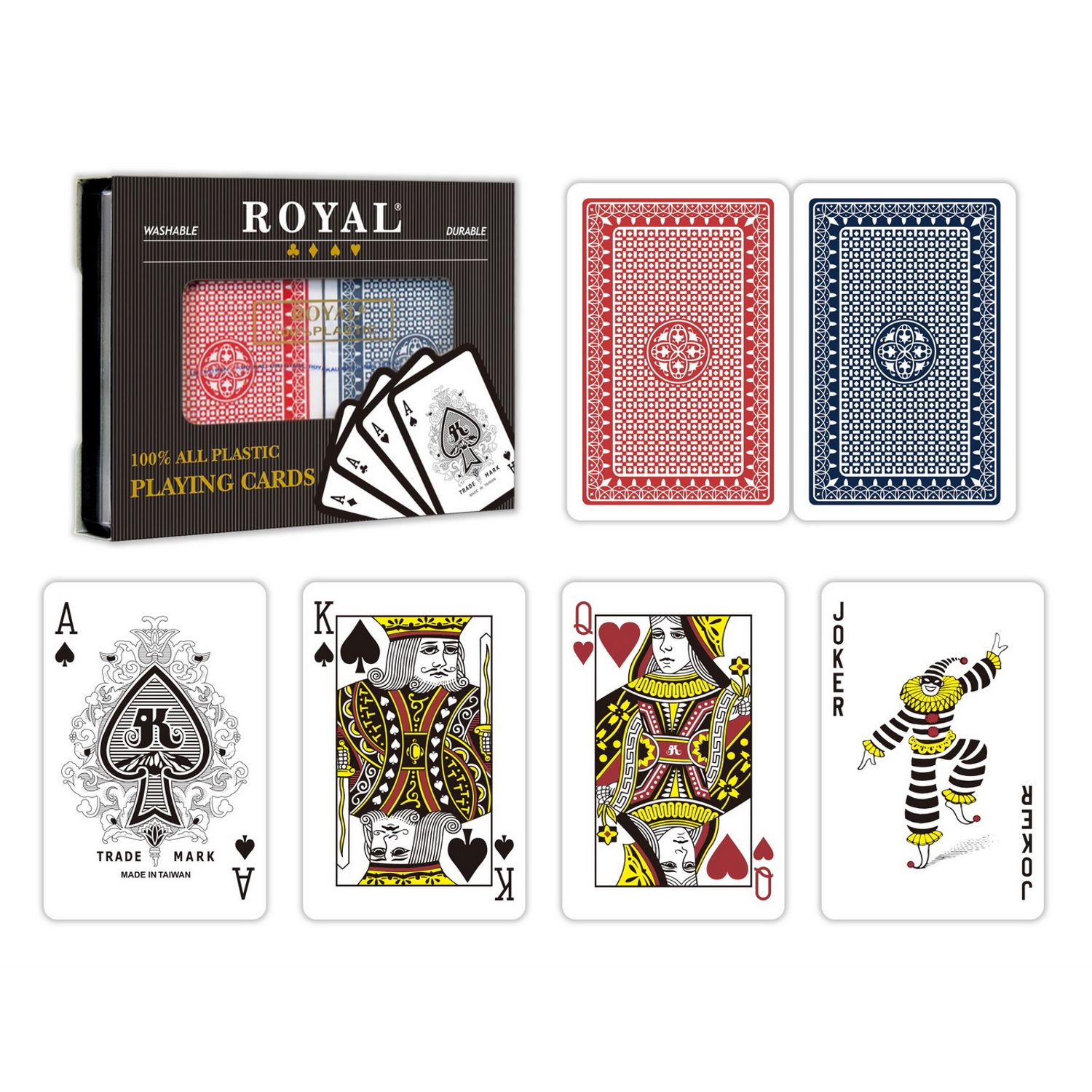 SET 2 PACHETE CARTI ROYAL CANASTA POKER DIN PLASTIC fotografia produsului