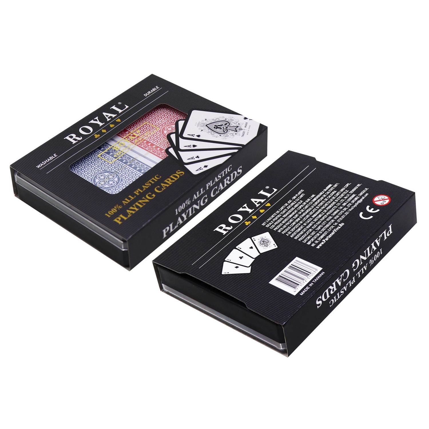 SET 2 PACHETE CARTI ROYAL CANASTA POKER DIN PLASTIC fotografia produsului View 4 L