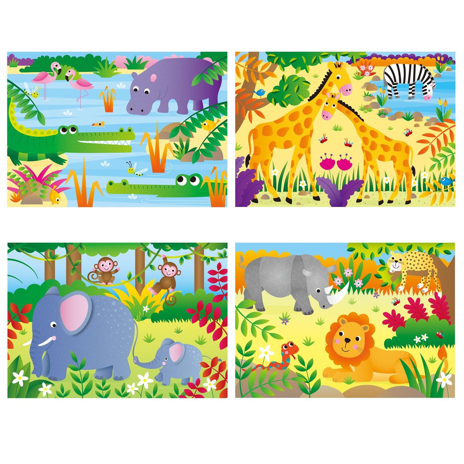 Set 4 puzzle-uri Jungla (12, 16, 20, 24 piese) fotografia produsului View 2 L