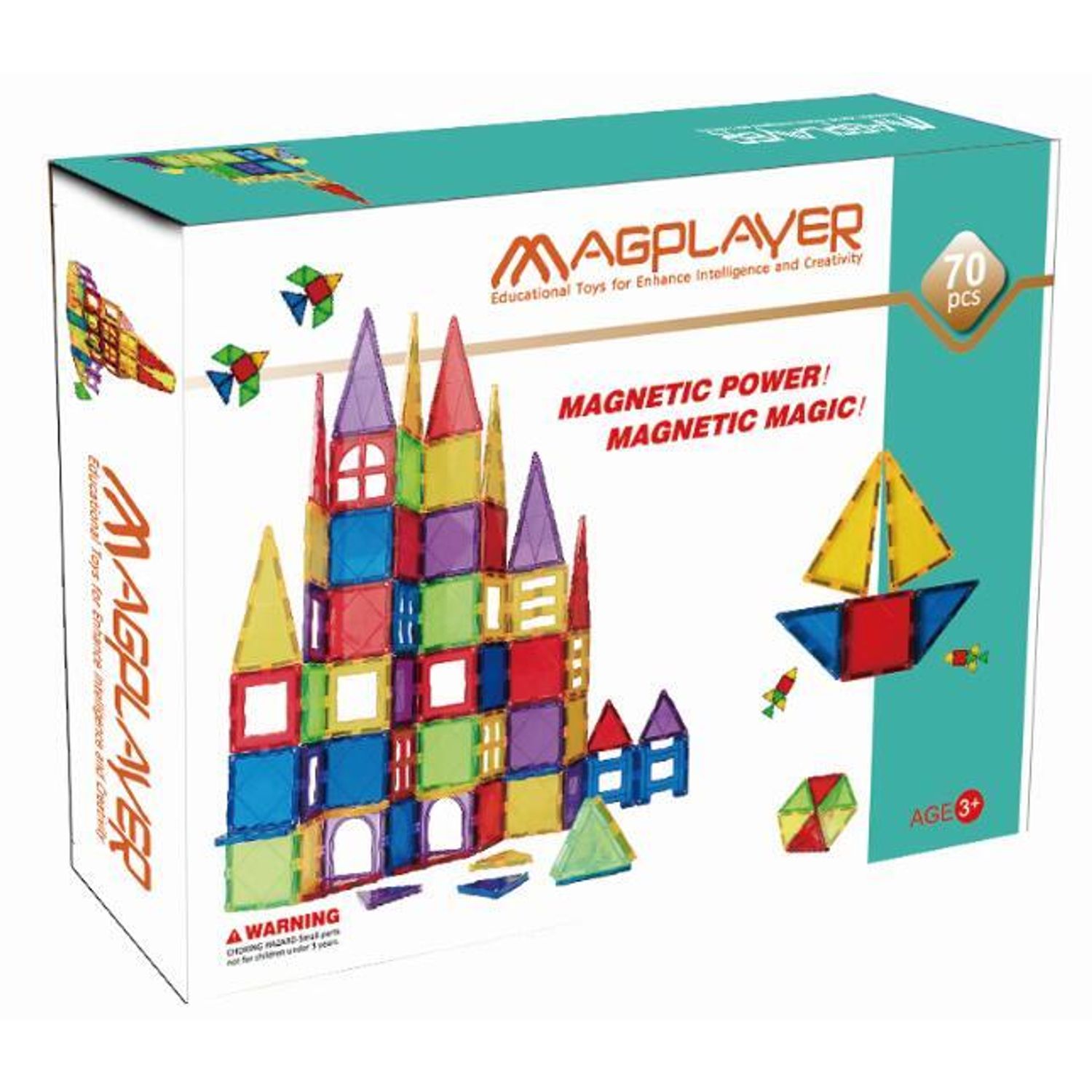 Set de constructie magnetic - 70 piese fotografia produsului
