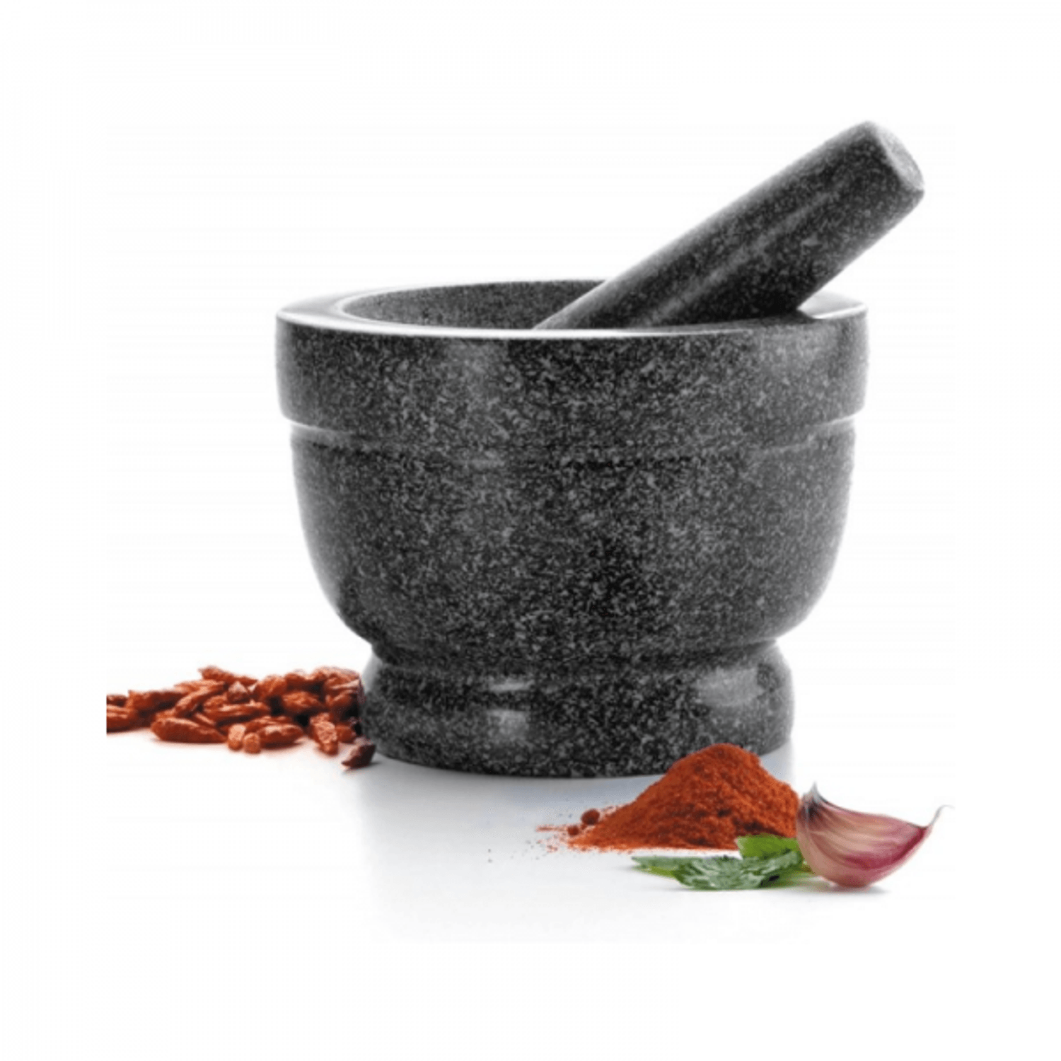 Mojar cu pistil din granit pentru ierburi si mirodenii, 375 ml fotografia produsului