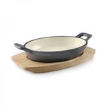 Vas oval din fonta gri pentru specialitati, Magma Grey, 700 ml fotografia produsului