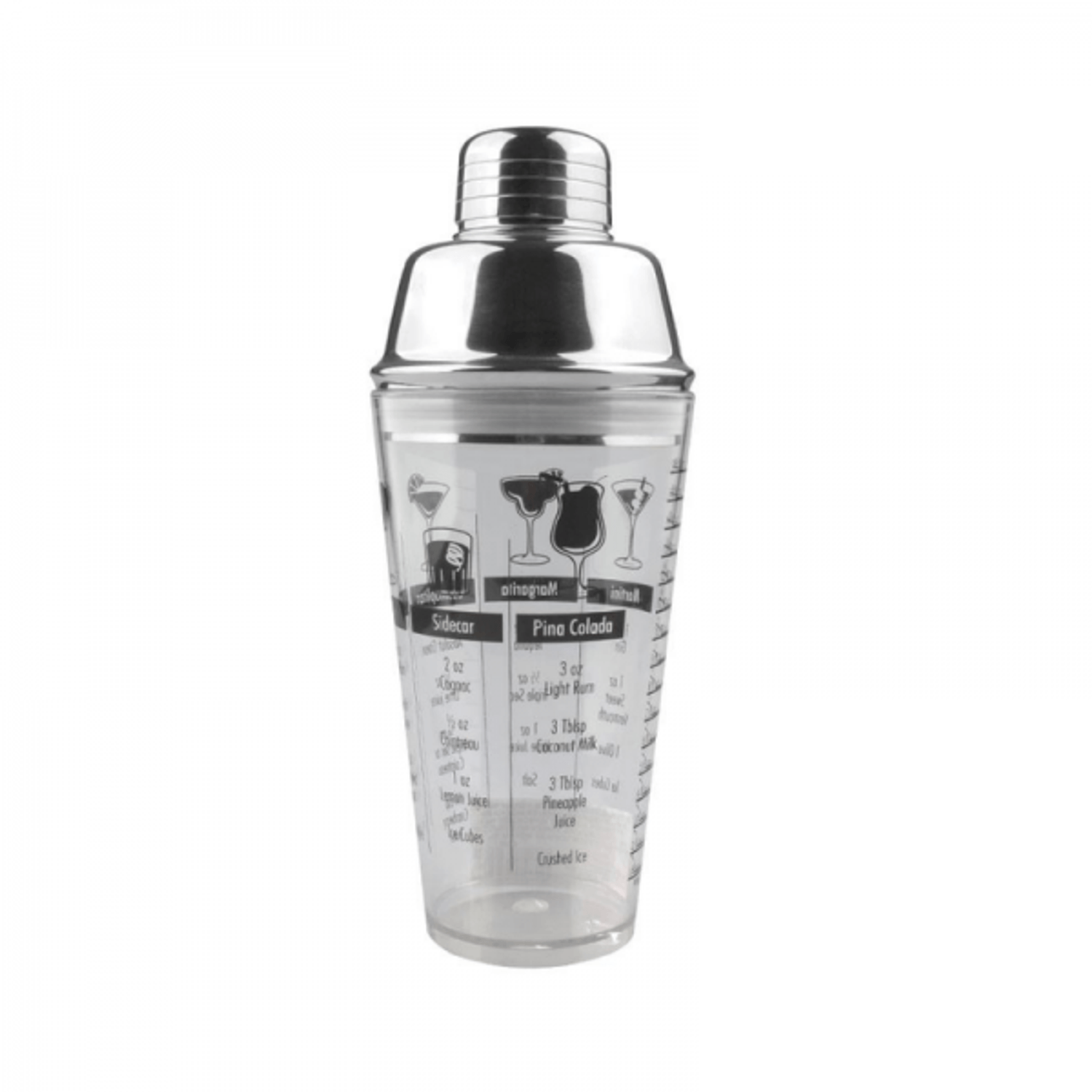Shaker transparent pentru cocktailuri cu retetar de bauturi, 450 ml fotografia produsului View 2 L
