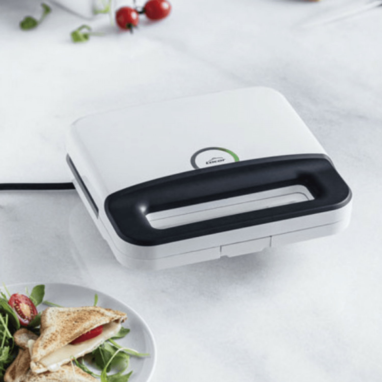 Sandwich maker dublu cu matrite triunghiulare, Lacor White, 750 W fotografia produsului View 2 L